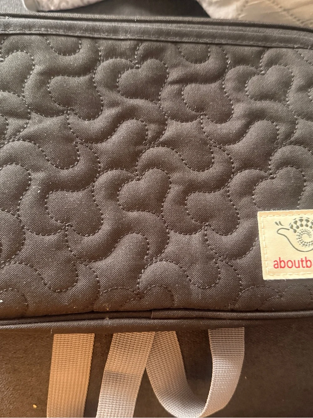 Quilted Diaper Bag with Multiple Interior Pockets - black